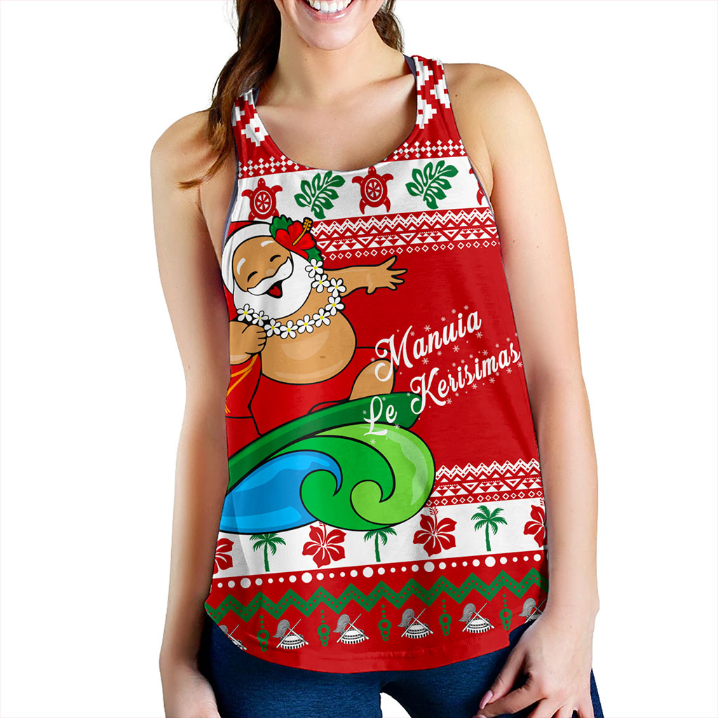 American Samoa Women Tank Santa Claus Ho Ho Ho Christmas