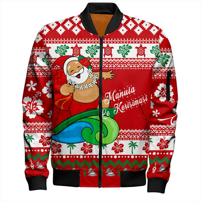 American Samoa Bomber Jacket Santa Claus Ho Ho Ho Christmas