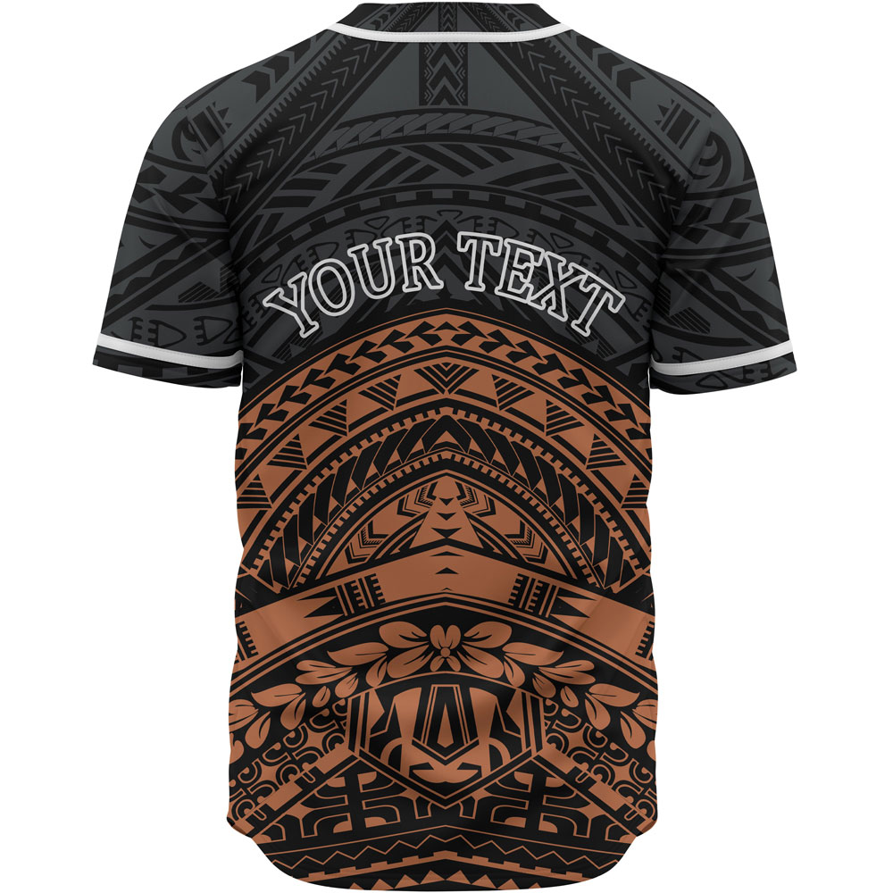 American Samoa Custom Personalised Baseball Shirt - Tribal Pattern Hibiscus