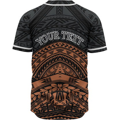 American Samoa Custom Personalised Baseball Shirt - Tribal Pattern Hibiscus