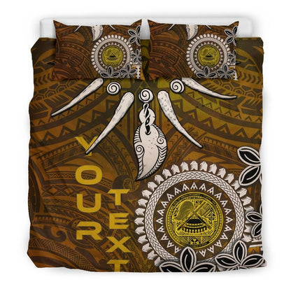 American Samoa Custom Personalised Bedding Set - Polynesian Boar Tusk