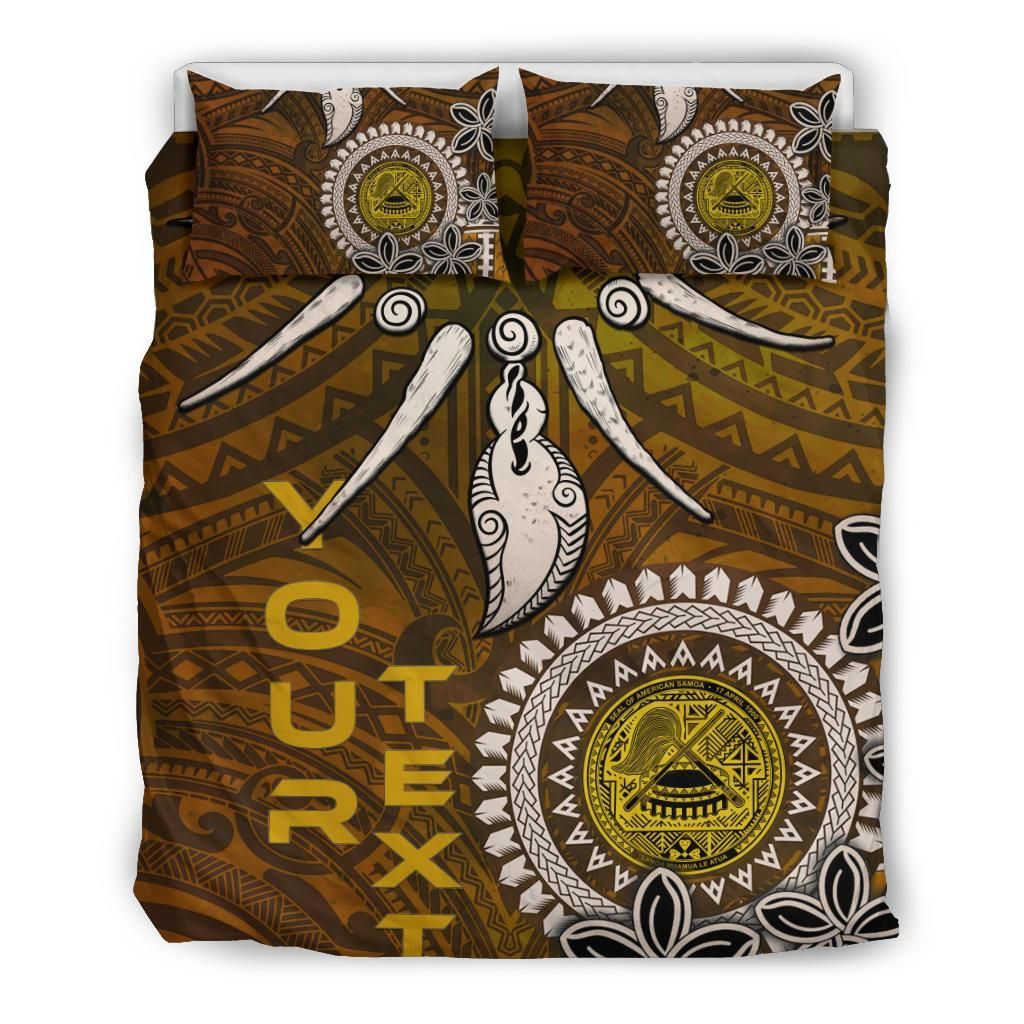 American Samoa Custom Personalised Bedding Set - Polynesian Boar Tusk