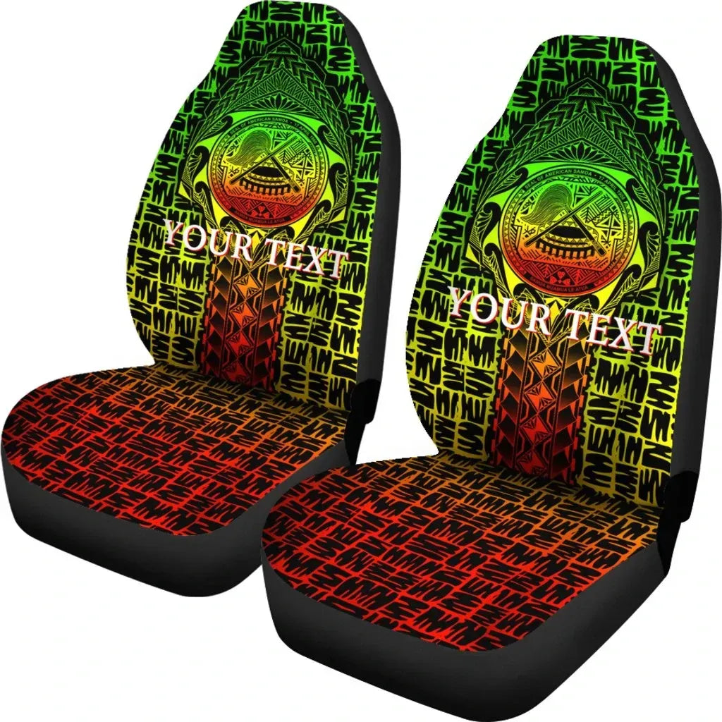 American Samoa Custom Personalised Car Seat Covers - AS Seal Rocket Style (Reggae)