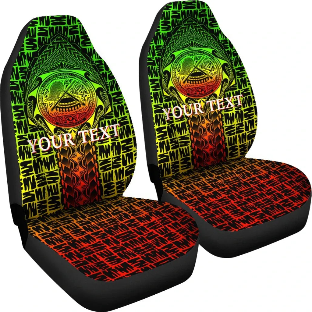 American Samoa Custom Personalised Car Seat Covers - AS Seal Rocket Style (Reggae)