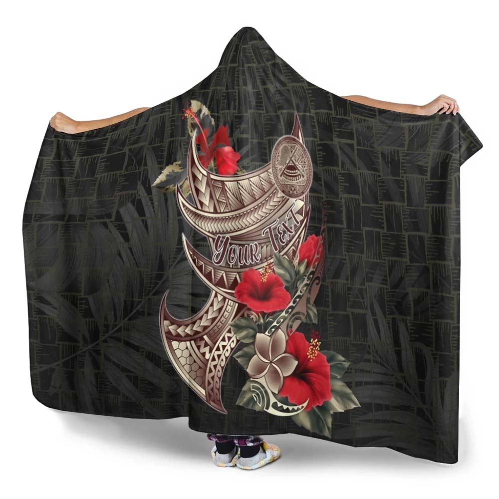American Samoa Custom Personalised Hooded Blanket - Polynesian Tribal Vintage Style