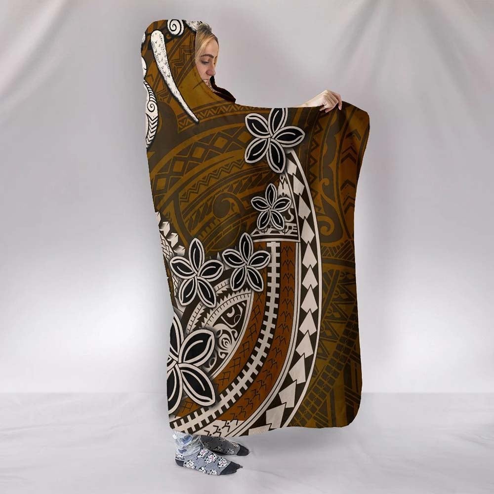 American Samoa Custom Personalised Hooded Blankets - Polynesian Boar Tusk