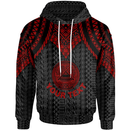 American Samoa Custom Personalised Hoodie - Polynesian Armor Style Red