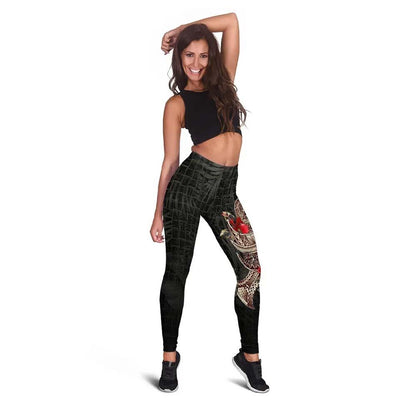 American Samoa Custom Personalised Legging - Polynesian Tribal Vintage Style