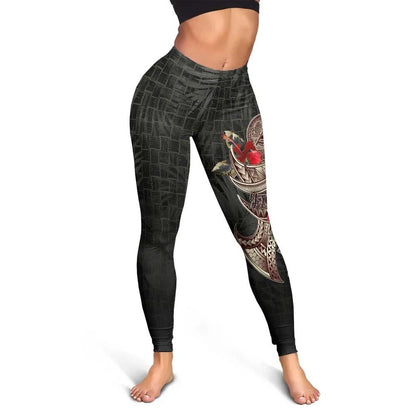 American Samoa Custom Personalised Legging - Polynesian Tribal Vintage Style