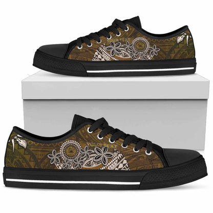 American Samoa Custom Personalised Low Top Shoes - Polynesian Boar Tusk