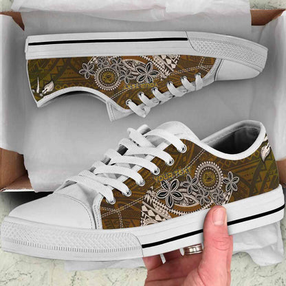 American Samoa Custom Personalised Low Top Shoes - Polynesian Boar Tusk