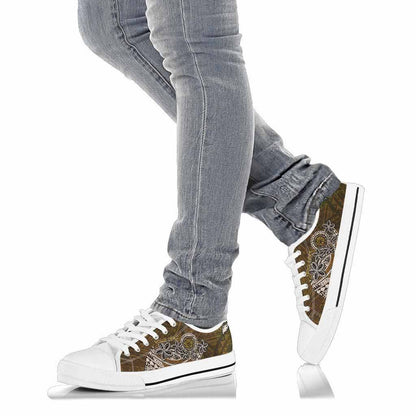 American Samoa Custom Personalised Low Top Shoes - Polynesian Boar Tusk