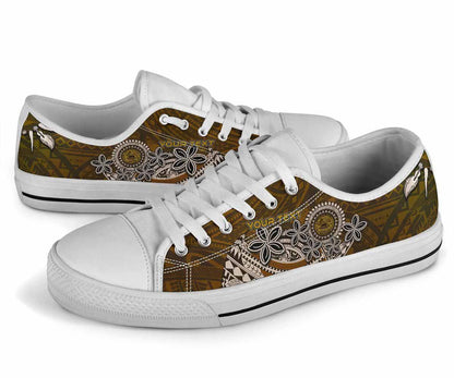 American Samoa Custom Personalised Low Top Shoes - Polynesian Boar Tusk