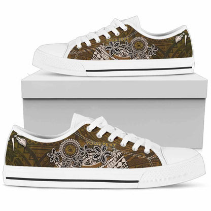 American Samoa Custom Personalised Low Top Shoes - Polynesian Boar Tusk