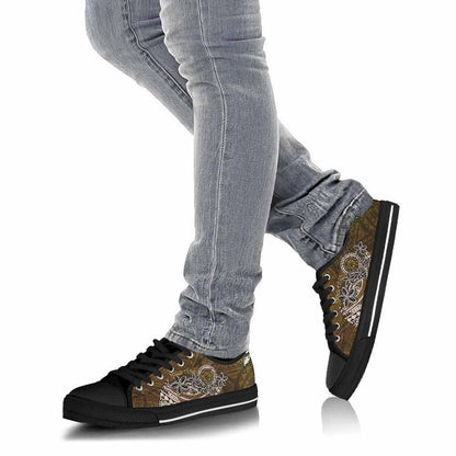 American Samoa Custom Personalised Low Top Shoes - Polynesian Boar Tusk