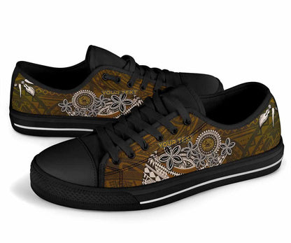 American Samoa Custom Personalised Low Top Shoes - Polynesian Boar Tusk