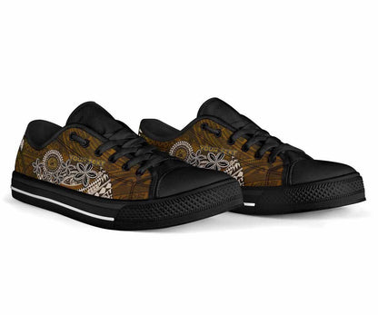 American Samoa Custom Personalised Low Top Shoes - Polynesian Boar Tusk