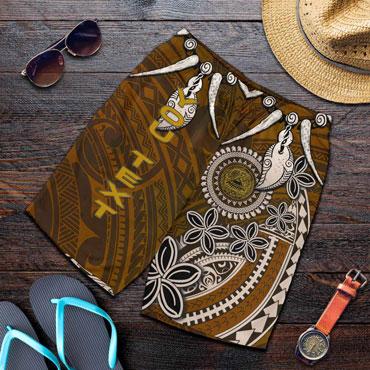 American Samoa Custom Personalised Men Shorts - Polynesian Boar Tusk