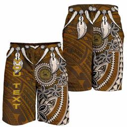 American Samoa Custom Personalised Men Shorts - Polynesian Boar Tusk