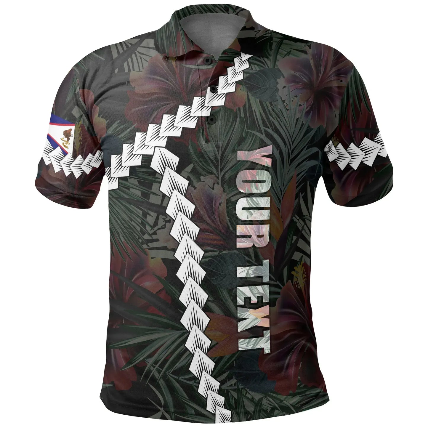 American Samoa Custom Personalised Polo Shirt - Chain Polynesian