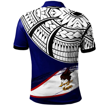 American Samoa Custom Personalised Polo Shirt - Claws Pattern With Flag