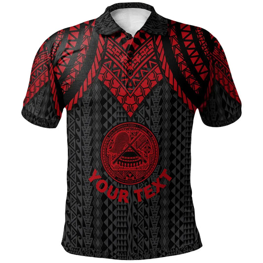American Samoa Custom Personalised Polo Shirt - Polynesian Armor Style Red