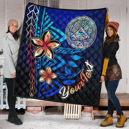 American Samoa Custom Personalised Premium Quilt - Vintage Tribal Mountain