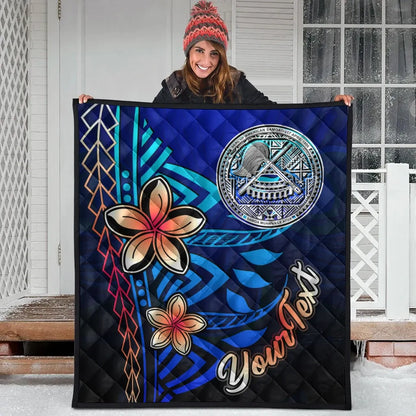 American Samoa Custom Personalised Premium Quilt - Vintage Tribal Mountain