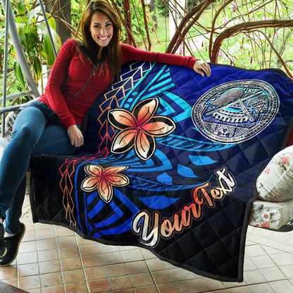 American Samoa Custom Personalised Premium Quilt - Vintage Tribal Mountain