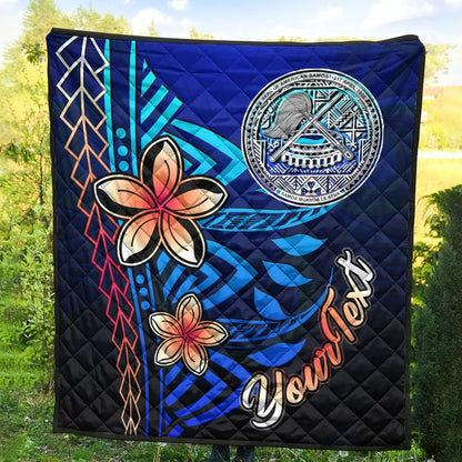 American Samoa Custom Personalised Premium Quilt - Vintage Tribal Mountain