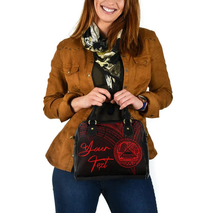 American Samoa Custom Personalised Shoulder Handbag - Cross Style Red Color