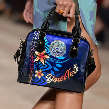 American Samoa Custom Personalised Shoulder Handbag - Vintage Tribal Mountain