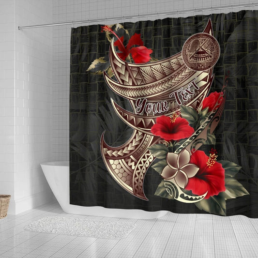 American Samoa Custom Personalised Shower Curtain - Polynesian Tribal Vintage Style