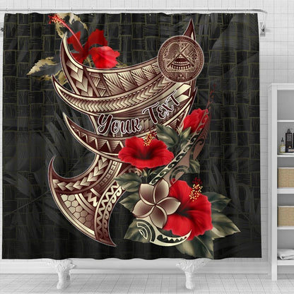 American Samoa Custom Personalised Shower Curtain - Polynesian Tribal Vintage Style