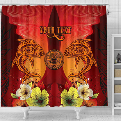 American Samoa Custom Personalised Shower Curtains - Tribal Tuna Fish