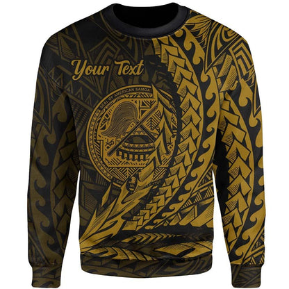 American Samoa Custom Personalised Sweatshirt - Wings Style Gold Color