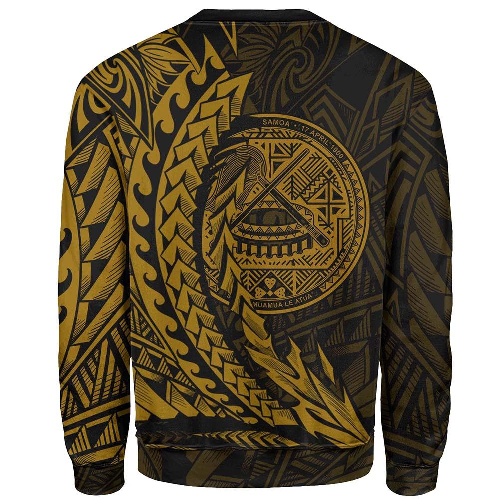 American Samoa Custom Personalised Sweatshirt - Wings Style Gold Color