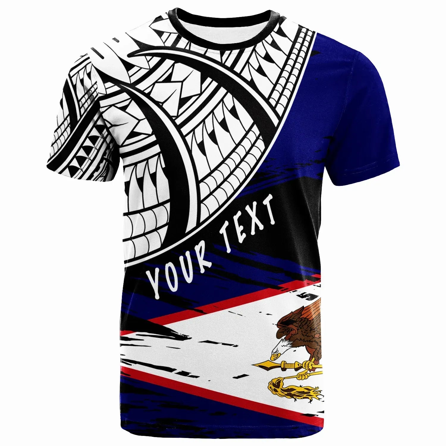 American Samoa Custom Personalised T- Shirt - American Samoa Flag Style With Claw Pattern
