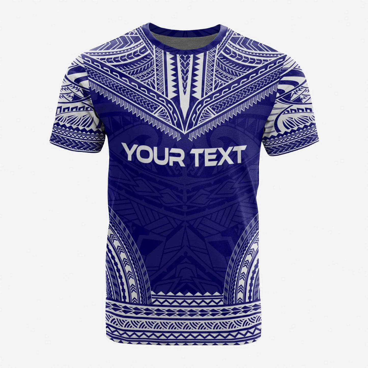 American Samoa Custom Personalised T-Shirt - American Samoa Seal Polynesian Chief Tattoo Blue Version