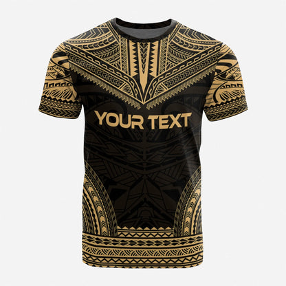 American Samoa Custom Personalised T-Shirt - American Samoa Seal Polynesian Chief Tattoo Gold Version