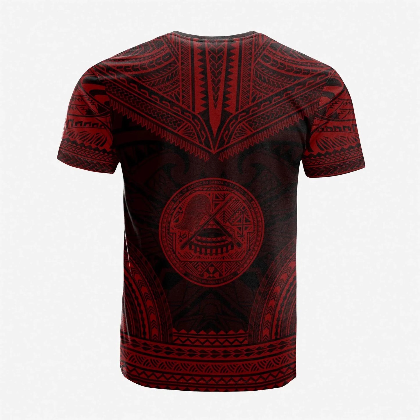 American Samoa Custom Personalised T-Shirt - American Samoa Seal Polynesian Chief Tattoo Red Version