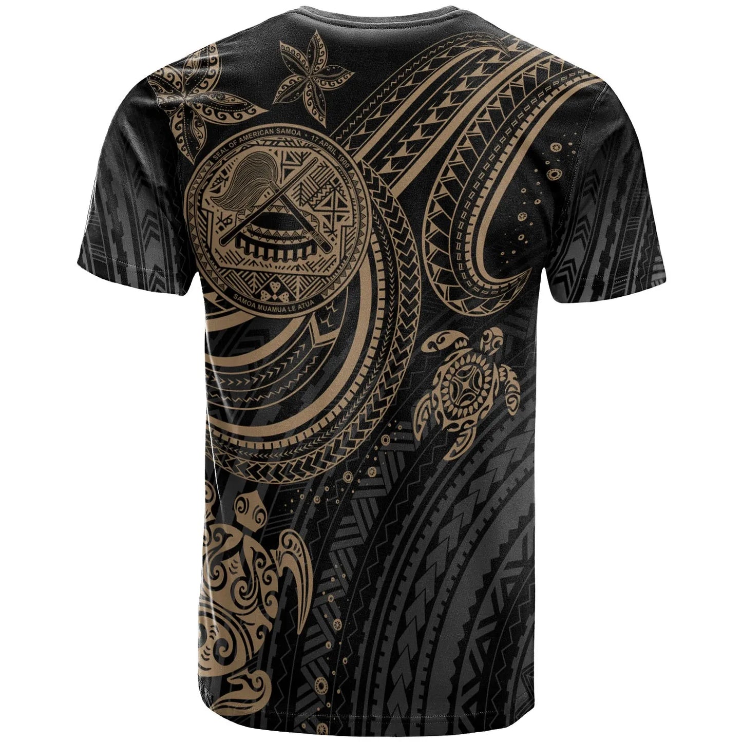 American Samoa Custom Personalised T-shirt - Gold Turtle