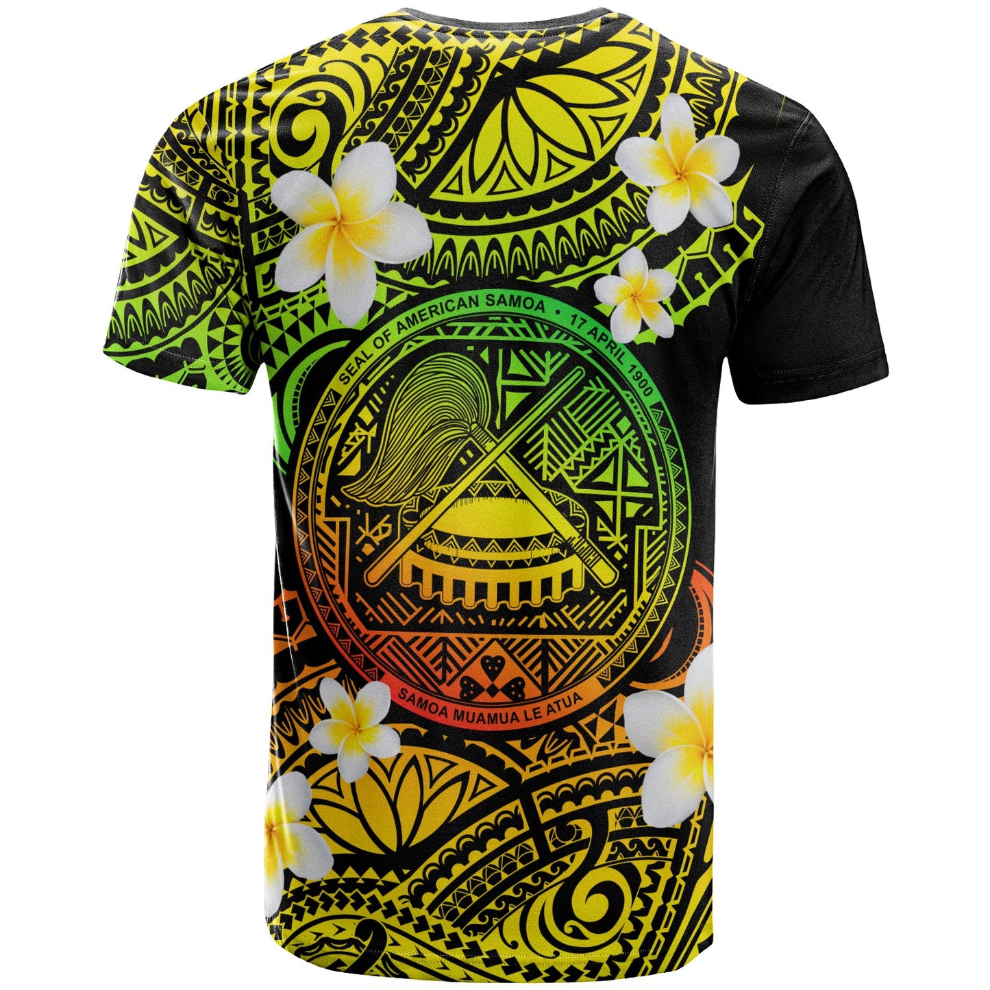American Samoa Custom Personalised T-Shirt - Plumeria Polynesian Vibe Reggae