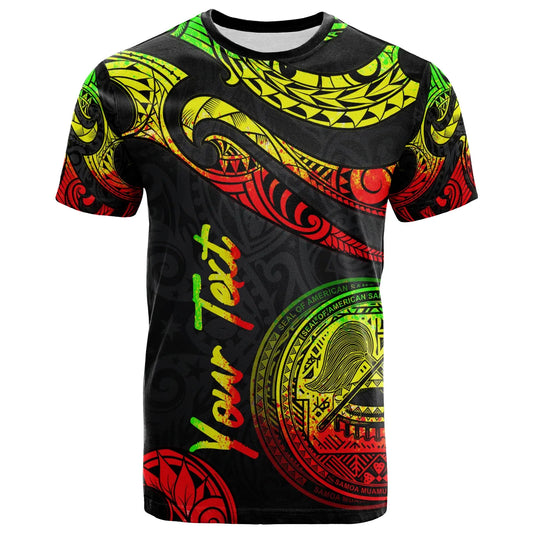 American Samoa Custom Personalised T-Shirt - Poly Tattoo Reggae Version