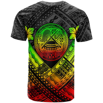 American Samoa Custom Personalised T-Shirts - AS Reggae Seal Polynesian Patterns
