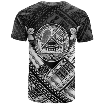 American Samoa Custom Personalised T-Shirts - AS White Seal Polynesian Patterns