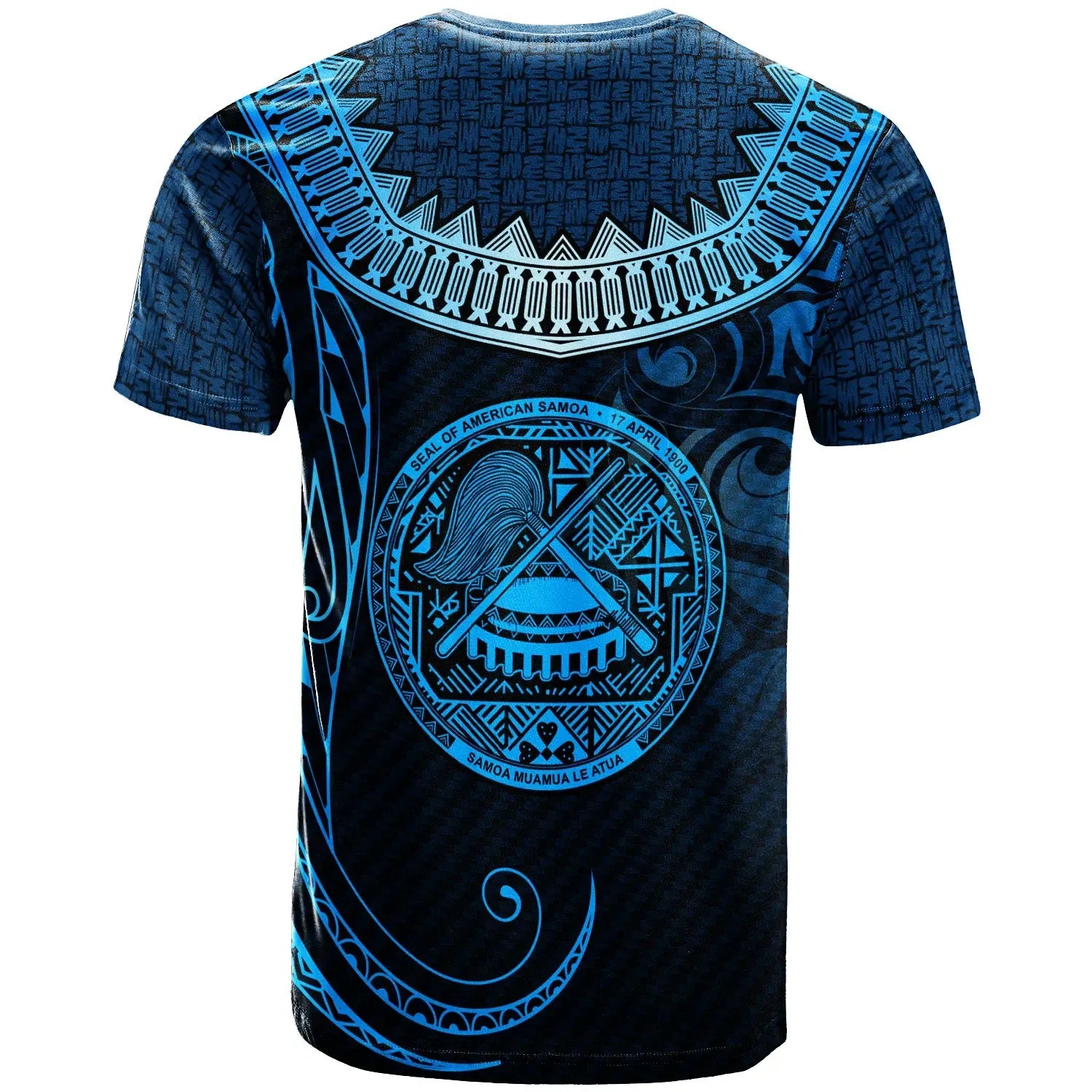 American Samoa Custom Personalised  T-Shirts - Serrated Pattern Blue Color
