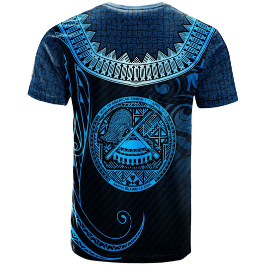 American Samoa Custom Personalised  T-Shirts - Serrated Pattern Blue Color