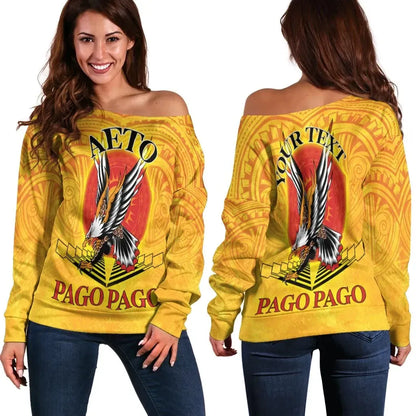 American Samoa Custom Personalised Women Off Shoulder Sweater - Pago Pago Aeto (Ver 2)