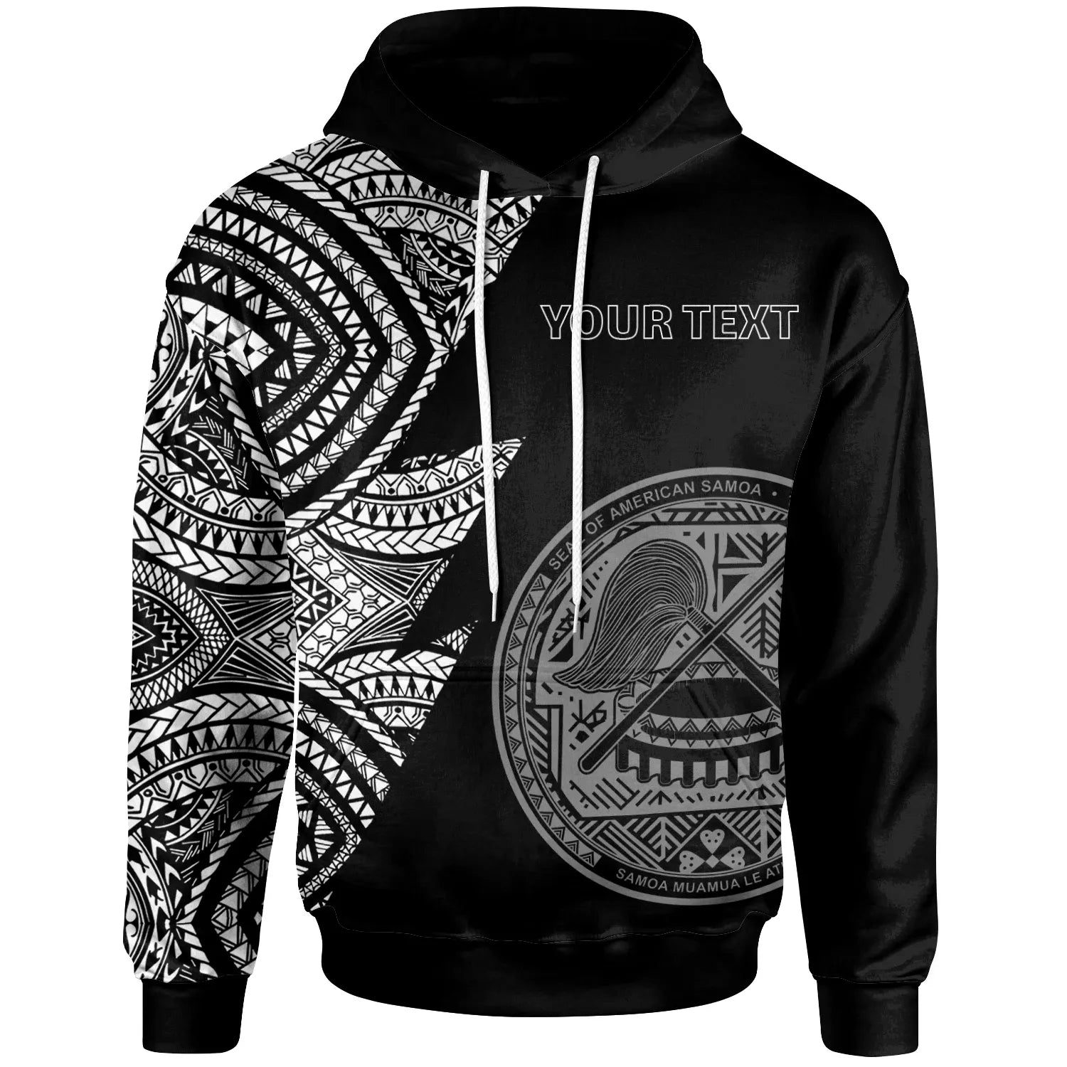 American Samoa Custom Personalized Hoodie - Flash Style White